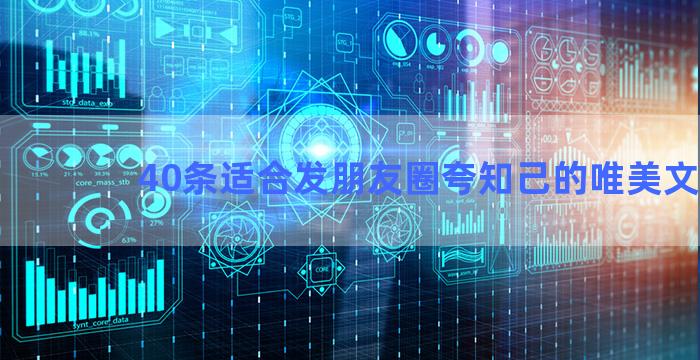 40条适合发朋友圈夸知己的唯美文案