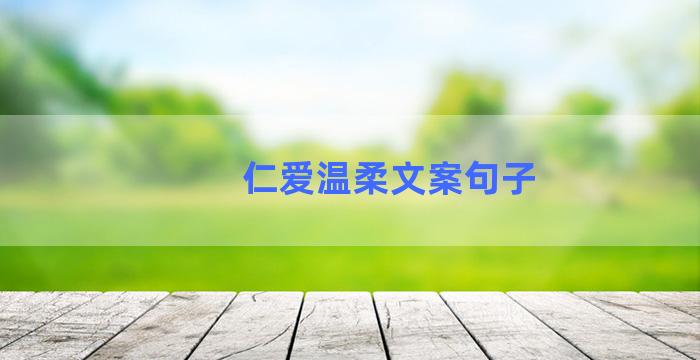 仁爱温柔文案句子