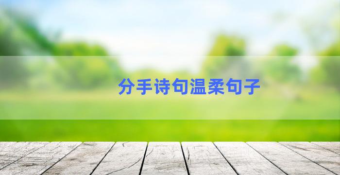 分手诗句温柔句子