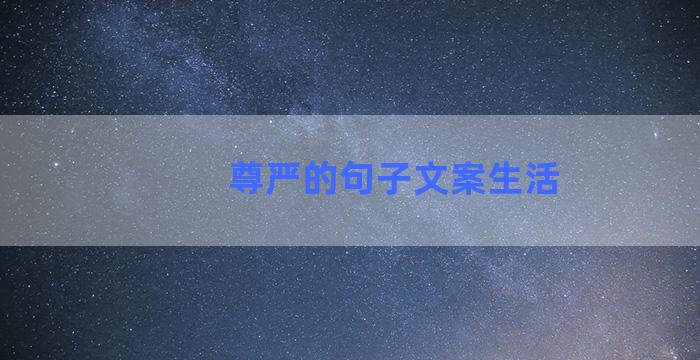 尊严的句子文案生活