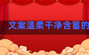 文案温柔干净含蓄的句子
