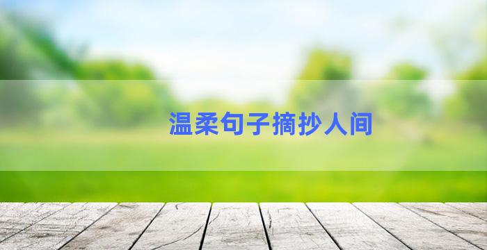 温柔句子摘抄人间