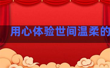 用心体验世间温柔的句子