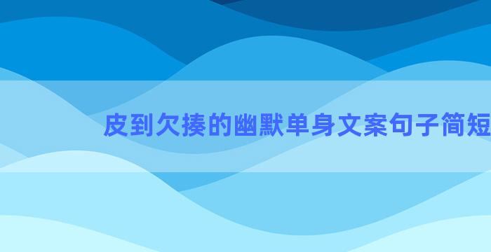 皮到欠揍的幽默单身文案句子简短