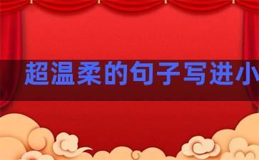 超温柔的句子写进小说里